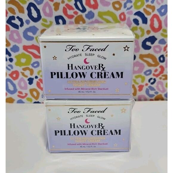 Too Faced Hangover Pillow Cream Hydrate Sleep Glow Night Cream Nourishing X2 - Picture 1 of 4